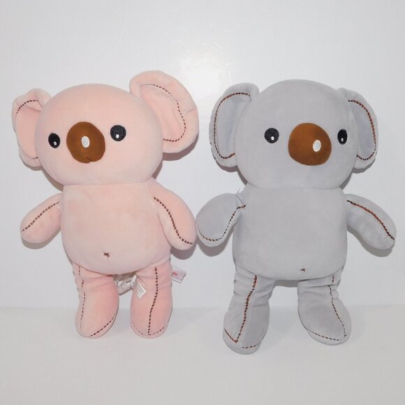 Set 2 Miniso Life Cute Koala Bear 12" plush Pink Gray Stuffed Soft Toy - Picture 1 of 7